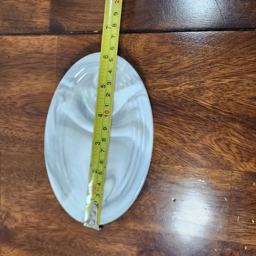 Ceramic Soap Dish White & Grey